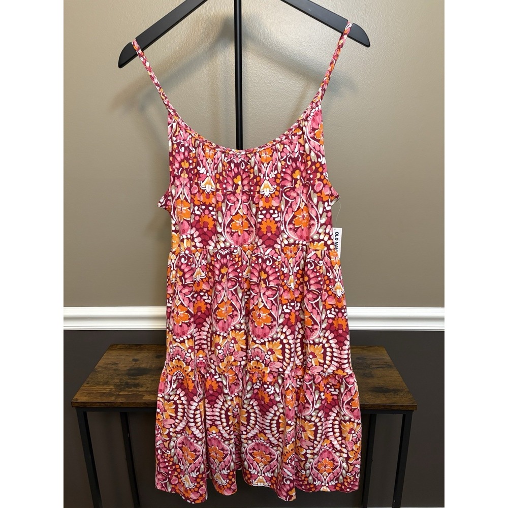 Old Navy Braided-Strap Tiered Mini Swing Dress Floral Size XL